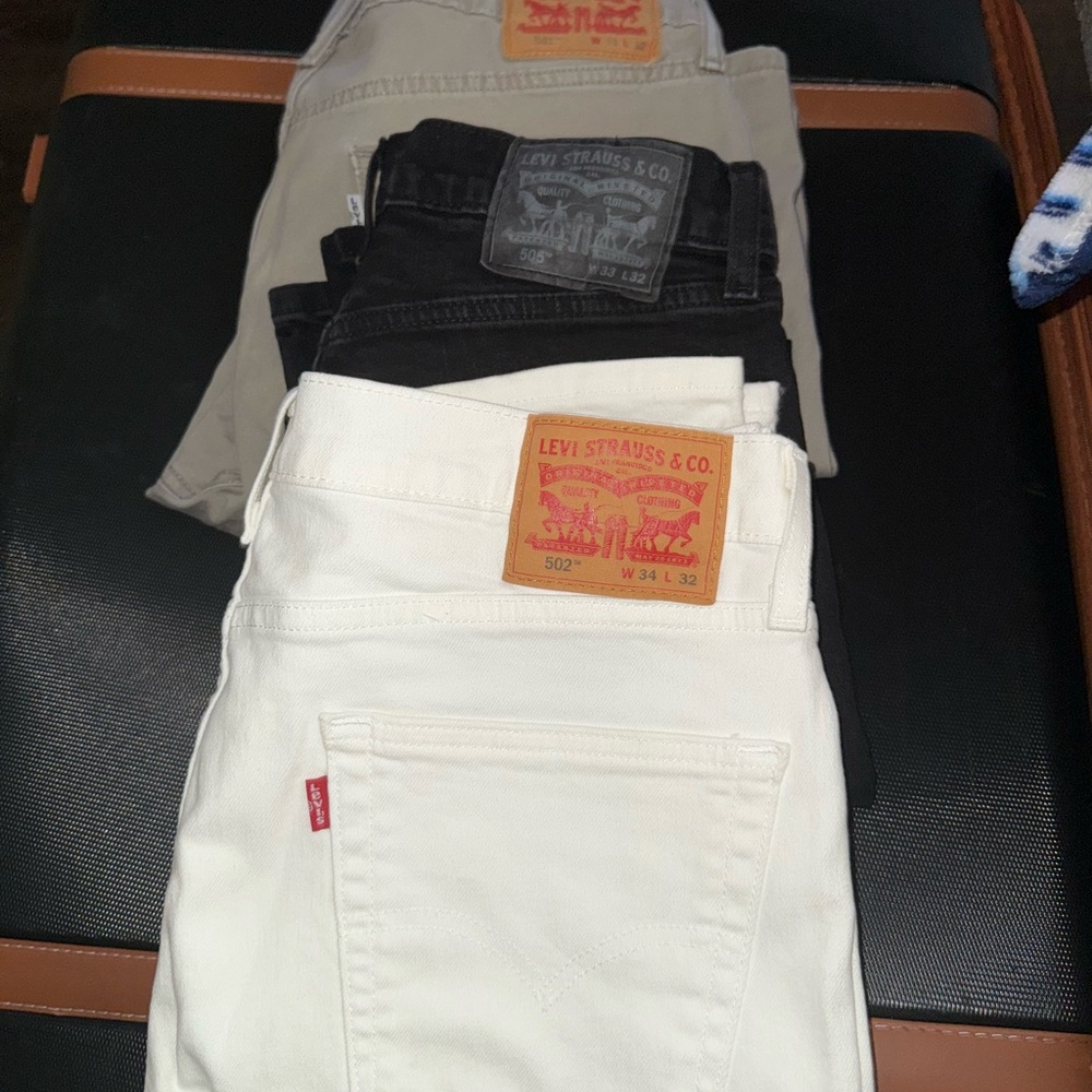 Levi's Black and Gray Straight Jeans Classic Style
